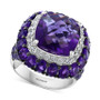 EFFY® Amethyst (12 ct. t.w.) & White Topaz (5/8 ct. t.w.) Statement Ring in Sterling Silver