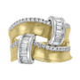 EFFY® Diamond Two-Row Satin Finish Statement Ring (3/4 ct. t.w.) in 14k Gold & White Gold