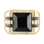 EFFY® Men's Onyx & Diamond Ring (3/4 ct. t.w.) in 14k Gold