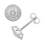 Diamond Multi-Halo Stud Earrings (1/10 ct. t.w.) in Sterling Silver