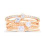 Multi Cut Cubic Zirconia Stacked Ring (1 3/4 ct. t.w.) in 14 Karat Rose Gold Over Sterling Silver Set, 4 Piece