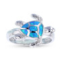 Lab-Created Opal Inlay Turtle Ring in Sterling Silver