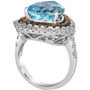 Sea Blue Aquamarine (7 ct. t.w.) & Diamond (1 ct. t.w.) Teardrop Halo Ring in 14k White Gold
