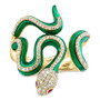 EFFY® Diamond (3/8 ct. t.w.) & Ruby Accent Enamel Snake Ring in 14k Gold