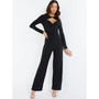 Women's Ity Jumpsuit With Keyhole Neck And Long Sleeves