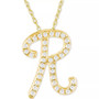 Diamond Initial Pendant Necklace (1/10 ct. t.w.) in 14k Gold Over Sterling Silver, 16" + 2" Extender