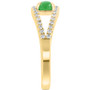 EFFY® Dyed Green Jade & Diamond (1/4 ct. t.w.) Openwork Ring in 14k Gold