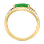 EFFY® Dyed Green Jade & Diamond (1/4 ct. t.w.) Openwork Ring in 14k Gold