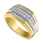 Men's Diamond Horizontal Cluster Ring (3/4 ct. t.w.) in 10k Gold