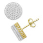 Men's Diamond Circle Cluster Stud Earrings (1/4 ct. t.w.) in 10k Gold