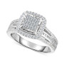 Diamond Halo Cluster Engagement Ring (1 ct. t.w.) in 10k White Gold