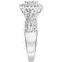 Diamond Round & Baguette Halo Cluster Engagement Ring (1/4 ct. t.w.) in 14k White Gold