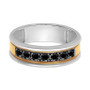 Men's Black Sapphire Band (3/4 ct. t.w.) in Sterling Silver & 18k Gold-Plate