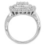 Diamond Square Halo Cluster Ring (1/4 ct. t.w.) in Sterling Silver
