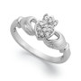 Diamond Claddagh Ring in Sterling Silver (1/10 ct. t.w.)