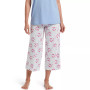 Womens Plus Size Sleepwell Printed Knit Capri Pajama Pant made with Temperature Regulating Technology