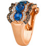 Blueberry Sapphire (2-1/3 ct. t.w.) & Diamond (5/8 ct. t.w.) Wavy Multirow Ring in 14k Rose Gold