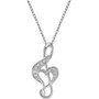 Diamond Treble Clef Heart Pendant Necklace in Sterling Silver (1/10 ct. t.w.)