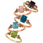 Multi-Gemstone Ring Collection in 14k Rose Gold or 14k Yellow Gold