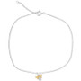 Diamond Accent Bee Ankle Bracelet in Sterling Silver & 14k Gold-Plate