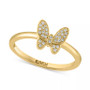 EFFY® Diamond Butterfly Ring (1/10 ct. t.w.) in Sterling Silver or 14k Gold-Plated Sterling Silver