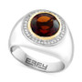 EFFY® Men's Madeira Citrine (3-1/2 ct. t.w.) & Diamond (1/8 ct. t.w.) Ring in Sterling Silver & 14k Gold-Plate