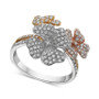 EFFY® Diamond Tri-Tone Flower Ring in 14k Gold (5/8 ct. t.w.)