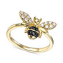 Nude Diamond (1/5 ct. t.w.) & Blackberry Diamond (1/10 ct. t.w.) Bee Ring in 14k Gold