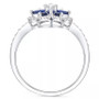 Lab-Created Sapphire (1 1/3 ct. t.w.) & Lab-Created White Sapphire (1/3 ct. t.w.) Flower Halo Ring in Sterling Silver (Also in Lab-Created Ruby & Lab-Created Emerald)