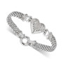 Diamond Mesh Heart Bracelet in Sterling Silver (1/6 ct. t.w.)