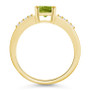 Peridot and Diamond Ring (1-1/3 ct.t.w and 1/8 ct.t.w) 14K Yellow Gold