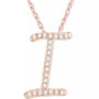 Diamond Initial Pendant Necklace (1/10 ct. t.w.) in 14k Rose Gold Over Sterling Silver, 16" + 2" Extender