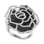 EFFY® White Diamond (1/2 ct. t.w.) & Black Diamond (1-1/3 ct. t.w.) Rose Ring in 14k White Gold