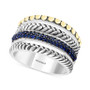 EFFY® Sapphire Multi-Row Stack Look Statement Ring (1/3 ct. t.w.) in Sterling Silver & 18k Gold
