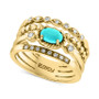 EFFY® Turquoise & Diamond (1/6 ct. t.w.) Multirow Ring in 14k Gold