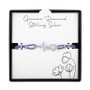 Diamond Accent Heartbeat Purple Cord Bracelet in Sterling Silver