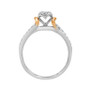 Diamond Floral Cluster Two-Tone Ring (1/4 ct. t.w.) in Sterling Silver & 14k Rose Gold