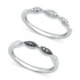 2-Pc Set Black Diamond (1/20 ct. t.w.) & White Diamond (1/10 ct. t.w.) Stack Rings in Sterling Silver