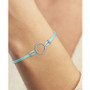 Diamond Accent Circle Aqua Cord Bracelet in Sterling Silver
