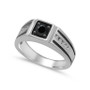 Men's Black & White Diamond  (1 ct. t.w.) Ring in 10K White Gold