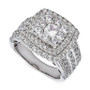 Diamond Cushion Cluster Ring (3 ct. t.w.) in 14k White Gold
