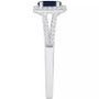 Emerald (1/2 ct. t.w.) & Diamond (1/4 ct. t.w.) Oval Halo Split Shank Ring in Sterling Silver (Also in Ruby & Sapphire)