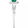 Emerald (1/2 ct. t.w.) & Diamond (1/4 ct. t.w.) Oval Halo Split Shank Ring in Sterling Silver (Also in Ruby & Sapphire)