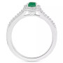 Emerald (1/2 ct. t.w.) & Diamond (1/4 ct. t.w.) Oval Halo Split Shank Ring in Sterling Silver (Also in Ruby & Sapphire)