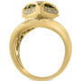 EFFY® Diamond (3/8 ct. t.w.) & Tsavorite Accent Fox Ring in 14k Gold