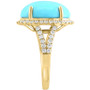 EFFY® Turquoise & Diamond (5/8 ct. t.w.) Halo Ring in 14k Gold