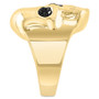 EFFY® Men's Black Spinel Skull Ring (1/3 ct. t.w.) in 14k Gold-Plated Sterling Silver