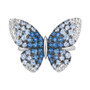 Denim Ombré (1-3/4 ct. t.w.) & White Sapphire (1/3 ct. t.w.) Butterfly Ring in 14k White Gold
