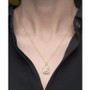 Diamond Baguette Cluster Pendant Necklace (1 ct. t.w.) in 14k White Gold or 14k Yellow Gold, 16" + 4" extender, Created for Macy's