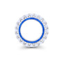 Cubic Zirconia and Blue Spinel Round and Baguette Eternity Ring